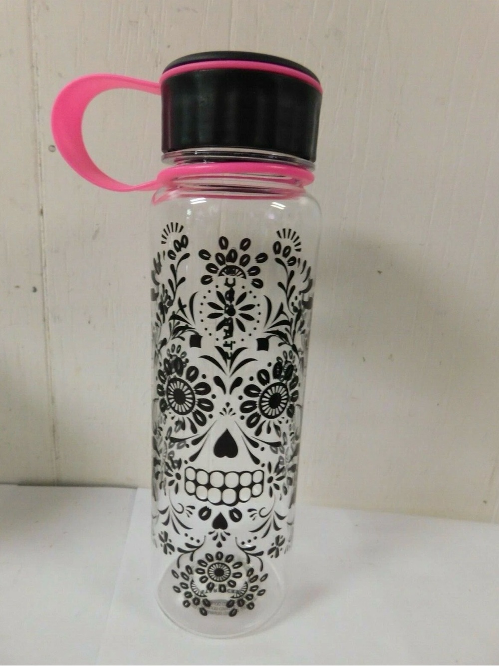 Starbucks Black and Pink Sugar Skull Water Bottle
